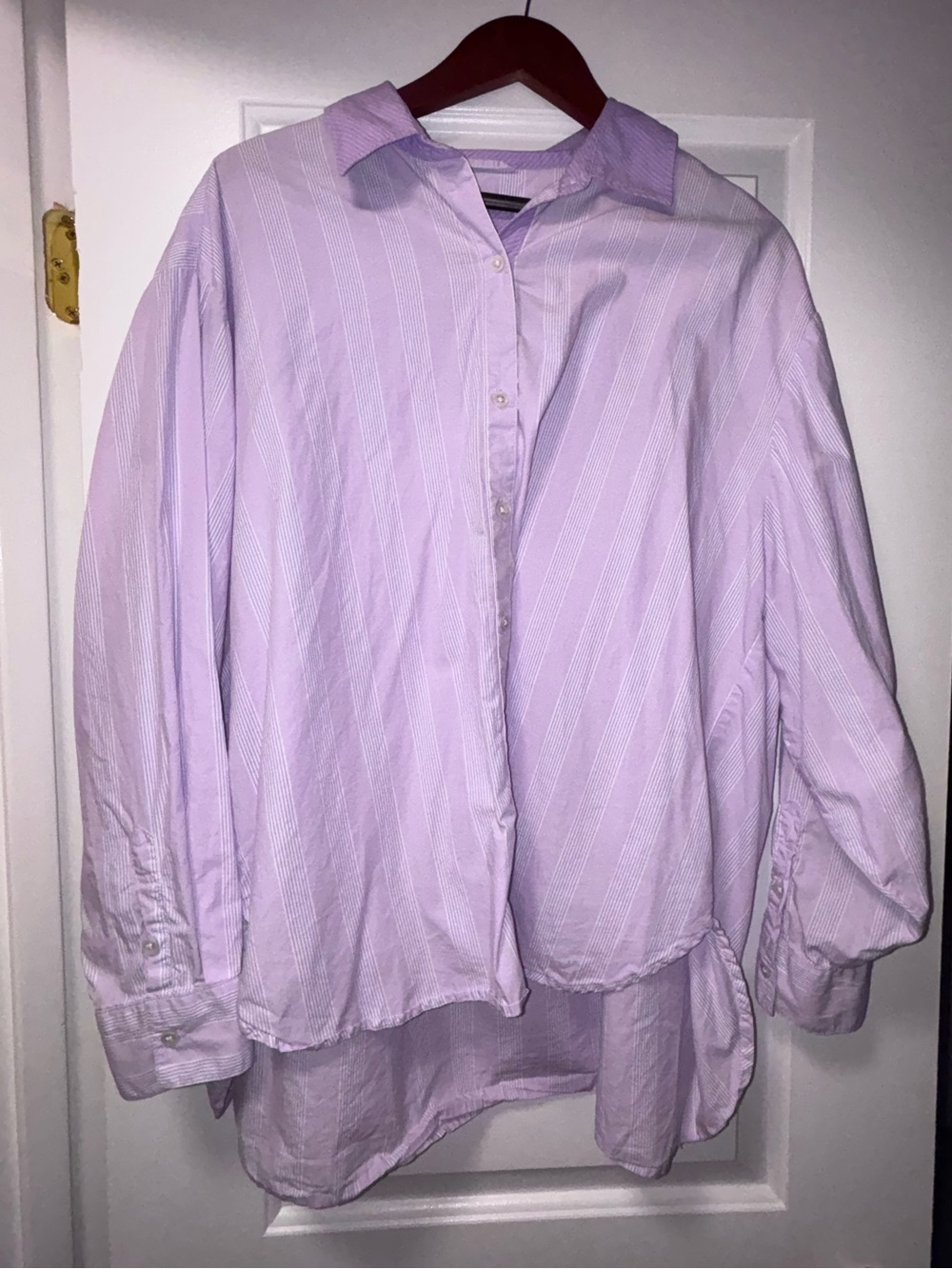 Aerie Purple Striped Button Down Shirt